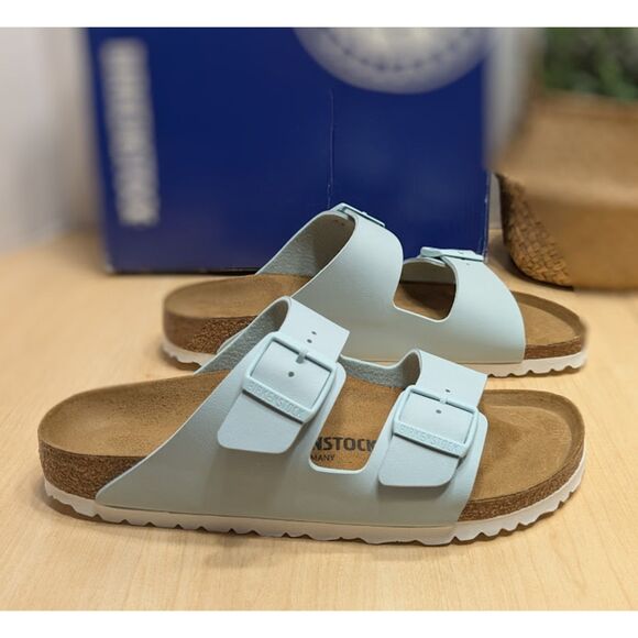 Birkenstock Arizona Birko-Flor Surf Green Slide Sandals Women's 10 EU 41 NIB - Picture 4 of 14